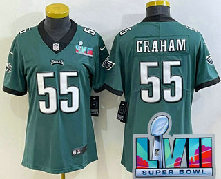 Women's Philadelphia Eagles #55 Brandon Graham Limited Green Super Bowl LVII Vapor Jersey