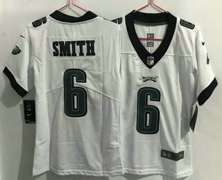 Women's Philadelphia Eagles #6 DeVonta Smith White 2021 Vapor Untouchable Stitched NFL Nike Limited Jersey