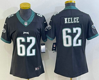 Women's Philadelphia Eagles #62 Jason Kelce Black 2017 Vapor Untouchable Stitched NFL Nike Limited Jersey