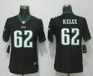 Women's Philadelphia Eagles #62 Jason Kelce Black 2017 Vapor Untouchable Stitched NFL Nike Limited Jersey