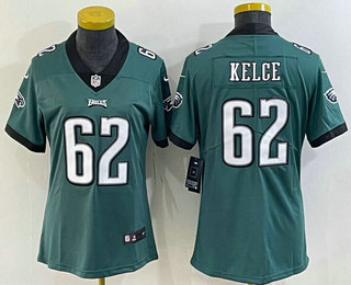 Women's Philadelphia Eagles #62 Jason Kelce Midnight Green 2017 Vapor Untouchable Stitched NFL Nike Limited Jersey