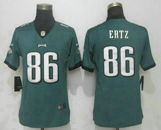 Women's Philadelphia Eagles #86 Zach Ertz Midnight Green 2017 Vapor Untouchable Stitched NFL Nike Limited Jersey