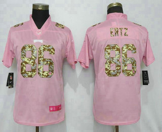 Women's Philadelphia Eagles #86 Zach Ertz Pink Camo Fashion 2019 Vapor Untouchable Stitched NFL Nike Limited Jersey