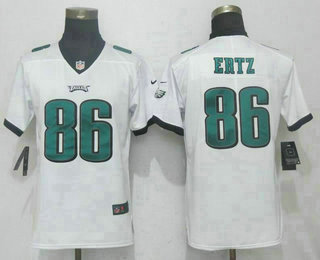 Women's Philadelphia Eagles #86 Zach Ertz White 2017 Vapor Untouchable Stitched NFL Nike Limited Jersey