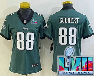 Women's Philadelphia Eagles #88 Dallas Goedert Limited Green Super Bowl LVII Vapor Jersey