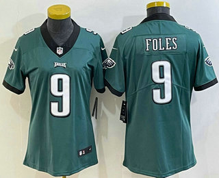 Women's Philadelphia Eagles #9 Nick Foles Green 2022 Vapor Untouchable Stitched NFL Nike Limited Jersey