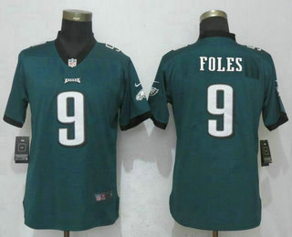 Women's Philadelphia Eagles #9 Nick Foles Midnight Green 2017 Vapor Untouchable Stitched NFL Nike Limited Jersey