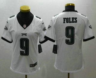 Women's Philadelphia Eagles #9 Nick Foles White 2017 Vapor Untouchable Stitched NFL Nike Limited Jersey