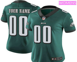 Women's Philadelphia Eagles Custom Vapor Untouchable Midnight Green Team Color NFL Nike Limited Jersey