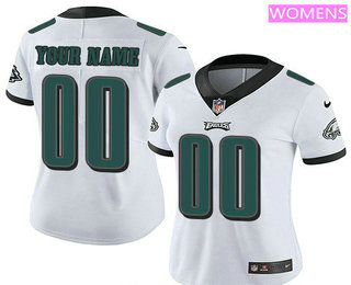 Women's Philadelphia Eagles Custom Vapor Untouchable White Road NFL Nike Limited Jersey