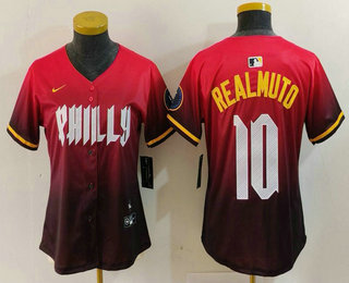 Women's Philadelphia Phillies #10 JT Realmuto Red 2024 City Connect Limited Jersey