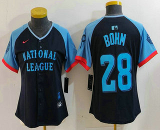 Women's Philadelphia Phillies #28 Alec Bohm Navy 2024 All Star Limited Stitched Jersey