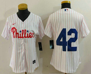 Women's Philadelphia Phillies #42 Jackie Robinson White Cool Base Stitched Jersey