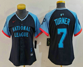 Women's Philadelphia Phillies #7 Trea Turner Navy 2024 All Star Limited Stitched Jersey