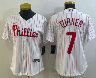 Women's Philadelphia Phillies #7 Trea Turner White Stitched MLB Cool Base Nike Jersey