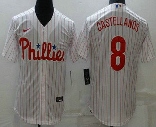 Women's Philadelphia Phillies #8 Nick Castellanos White Cool Base Jersey