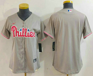 Women's Philadelphia Phillies Blank Grey Cool Base Jersey