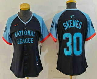 Women's Pittsburgh Pirates #30 Paul Skenes Navy 2024 All Star Limited Stitched Jersey