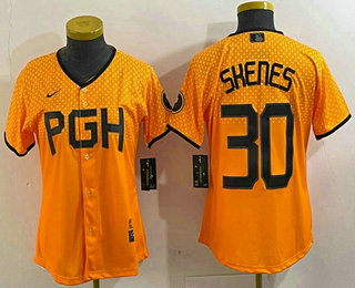 Women's Pittsburgh Pirates #30 Paul Skenes Yellow 2023 City Connect Stitched Jersey