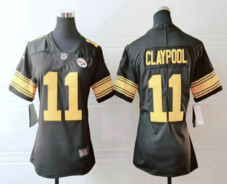 Women's Pittsburgh Steelers #11 Chase Claypool Black 2016 Color Rush Stitched NFL Nike Limited Jersey