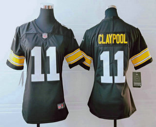 Women's Pittsburgh Steelers #11 Chase Claypool Black 2017 Vapor Untouchable Stitched NFL Nike Throwback Limited Jersey