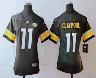 Women's Pittsburgh Steelers #11 Chase Claypool Black 2020 Vapor Untouchable Stitched NFL Nike Limited Jersey