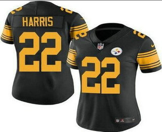 Women's Pittsburgh Steelers #22 Najee Harris Limited Black Rush Color Jersey