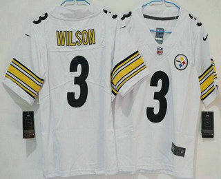 Women's Pittsburgh Steelers #3 Russell Wilson Limited White Vapor Jersey