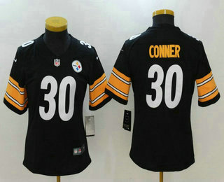 Women's Pittsburgh Steelers #30 James Conner Black 2017 Vapor Untouchable Stitched NFL Nike Limited Jersey