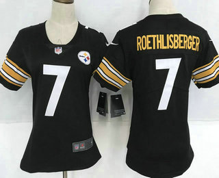 Women's Pittsburgh Steelers #7 Ben Roethlisberger Black 2017 Vapor Untouchable Stitched NFL Nike Limited Jersey