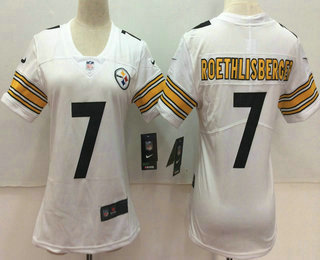 Women's Pittsburgh Steelers #7 Ben Roethlisberger White 2017 Vapor Untouchable Stitched NFL Nike Limited Jersey