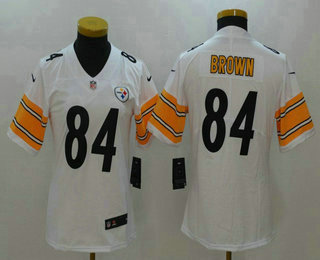 Women's Pittsburgh Steelers #84 Antonio Brown White 2017 Vapor Untouchable Stitched NFL Nike Limited Jersey