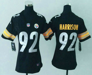 Women's Pittsburgh Steelers 92 James Harrison  Black 2017 Vapor Untouchable Stitched NFL Nike Limited Jersey