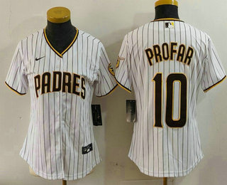 Women's San Diego Padres #10 Jurickson Profar White Cool Base Stitched Jersey