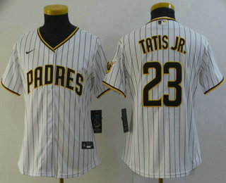 Women's San Diego Padres #23 Fernando Tatis Jr. White Stitched MLB Cool Base Nike Jersey 01