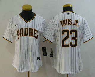 Women's San Diego Padres #23 Fernando Tatis Jr. White Stitched MLB Cool Base Nike Jersey