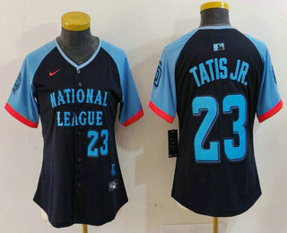 Women's San Diego Padres #23 Fernando Tatis Jr Number Navy 2024 All Star Limited Stitched Jersey