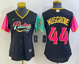 Women's San Diego Padres #44 Joe Musgrove Black 2022 City Connect Cool Base Stitched Jersey