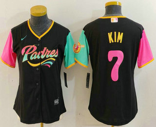 Women's San Diego Padres #7 Ha Seong Kim Black Fashion Baseball Jersey