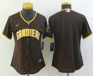 Women's San Diego Padres Blank Brown Stitched MLB Cool Base Nike Jersey