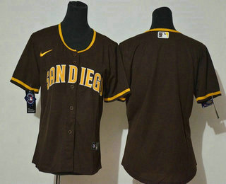 Women's San Diego Padres Blank Brown Stitched MLB Cool Base Nike Jersey