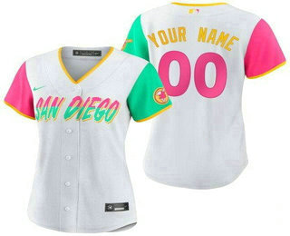 Women's San Diego Padres Customized White 2022 City Connect Cool Base Jersey