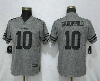 Women's San Francisco 49ers #10 Jimmy Garoppolo Nike Gray Gridiron 2019 Vapor Untouchable NFL Gray Limited Jersey