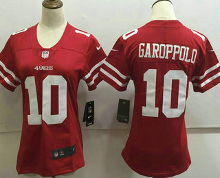 Women's San Francisco 49ers #10 Jimmy Garoppolo Red 2017 Vapor Untouchable Stitched NFL Nike Limited Jersey