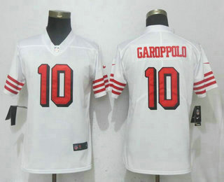 Women's San Francisco 49ers #10 Jimmy Garoppolo White 2018 Color Rush Vapor Untouchable Limited Jersey