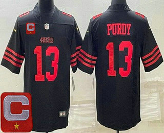 Women's San Francisco 49ers #13 Brock Purdy Limited Black C Patch Vapor Jersey