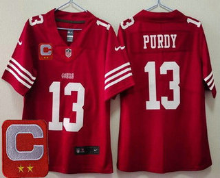 Women's San Francisco 49ers #13 Brock Purdy Limited Red 2024 C Patch Vapor Jersey