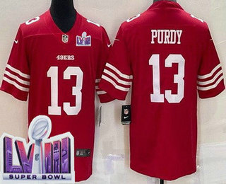 Women's San Francisco 49ers #13 Brock Purdy Limited Red LVIII Super Bowl Vapor Jersey