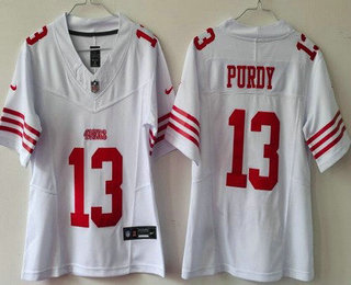 Women's San Francisco 49ers #13 Brock Purdy Limited White FUSE Vapor Jersey