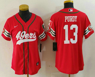 Women's San Francisco 49ers #13 Brock Purdy Red Mexico Cool Base Stitched Baseball Jersey